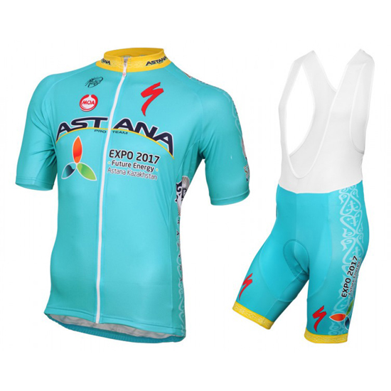 2016 Maillot Astana Tirantes Mangas Cortas azul